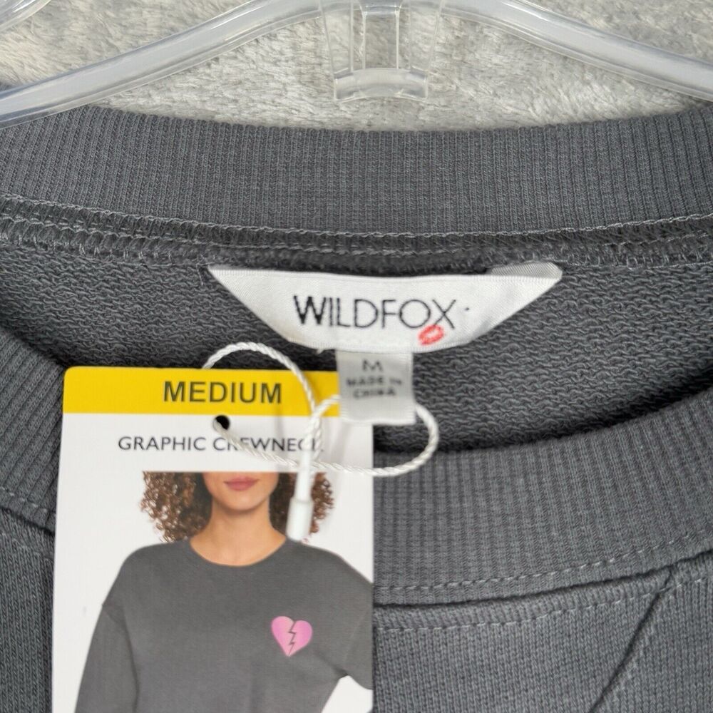 Wildfox Shirt Womens Medium Gray Pink Crewneck Sweatshirt I Wish it Was Saturday - Picture 6 of 8